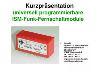 universell programmierbare ism funk fernschaltmodule
