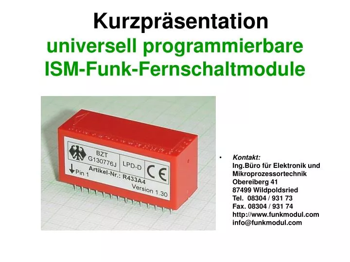 universell programmierbare ism funk fernschaltmodule