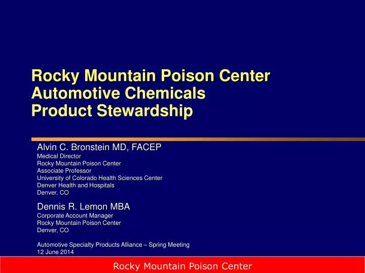 rocky mountain poison center automotive chemicals product stewardship