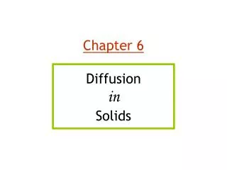 Chapter 6 Diffusion in Solids