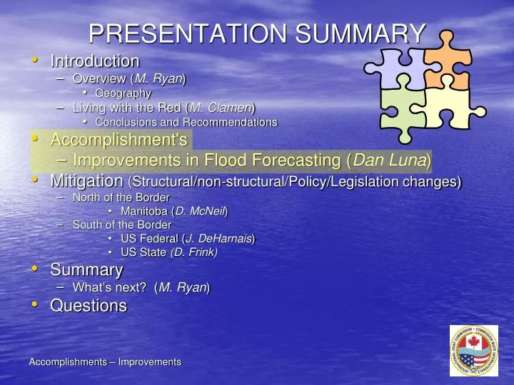 presentation summary