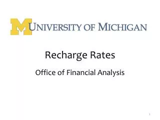 Recharge Rates Office of Financial Analysis