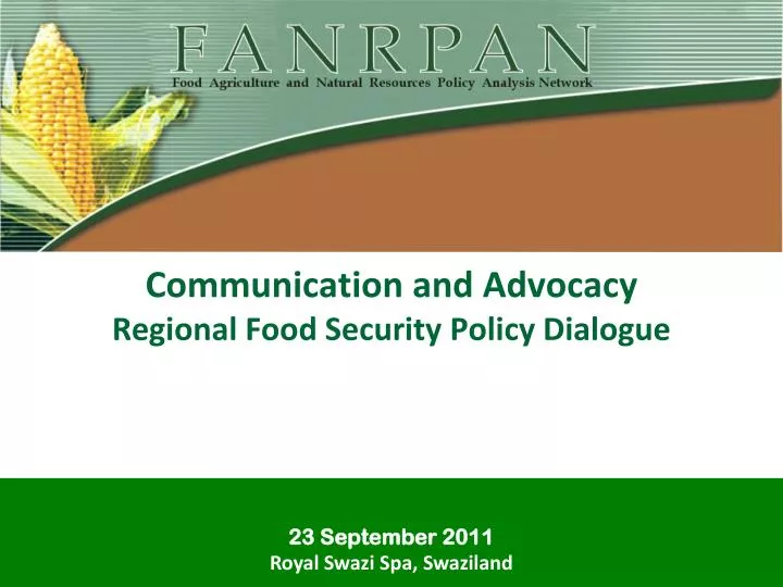 communication and advocacy regional food security policy dialogue