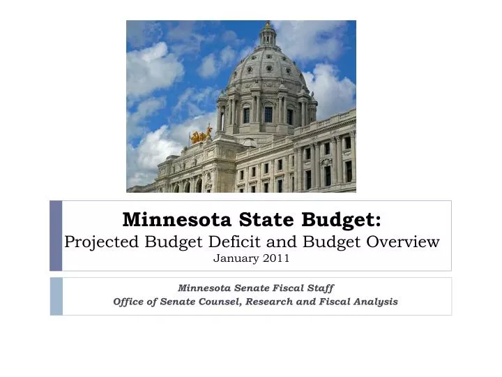 minnesota state budget projected budget deficit and budget overview january 2011