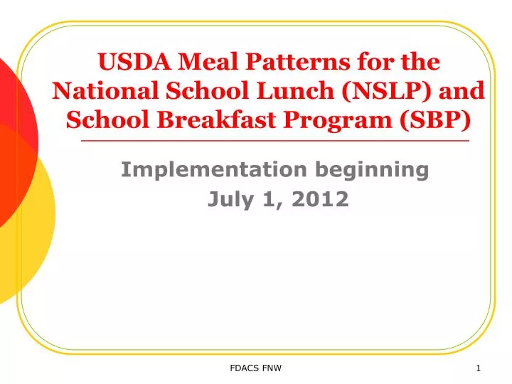 usda meal patterns for the national school lunch nslp and school breakfast program sbp