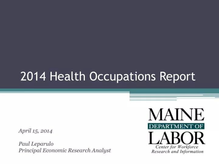 2014 health occupations report