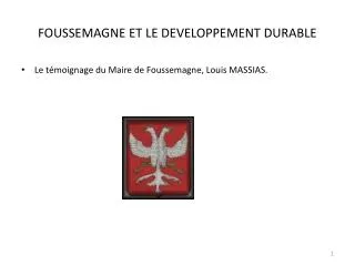 foussemagne et le developpement durable