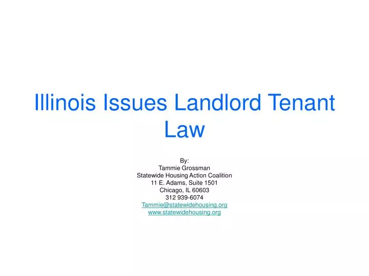 illinois issues landlord tenant law
