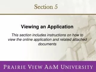 Viewing an Application