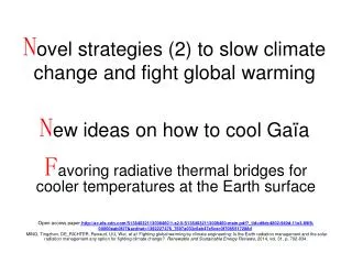 F avoring radiative thermal bridges for cooler temperatures at the Earth surface