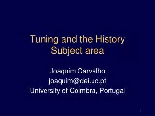 Tuning and the History Subject area