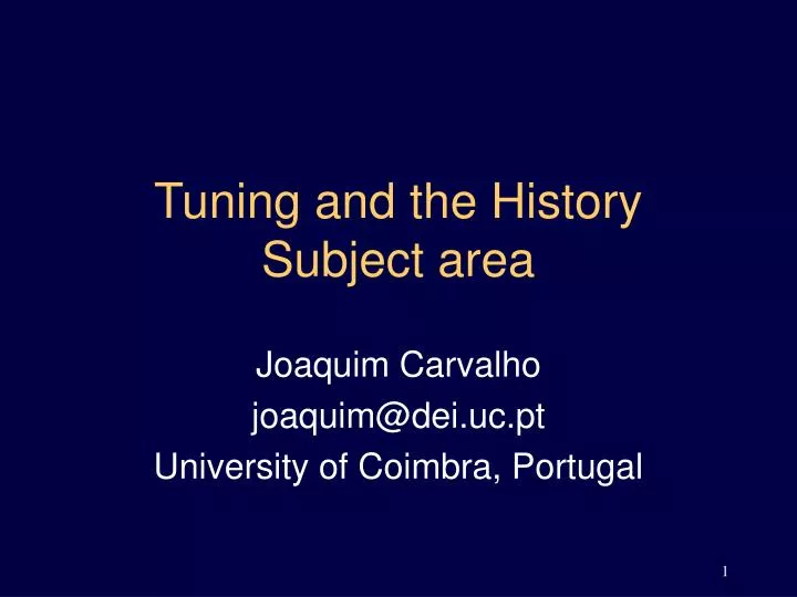 tuning and the history subject area