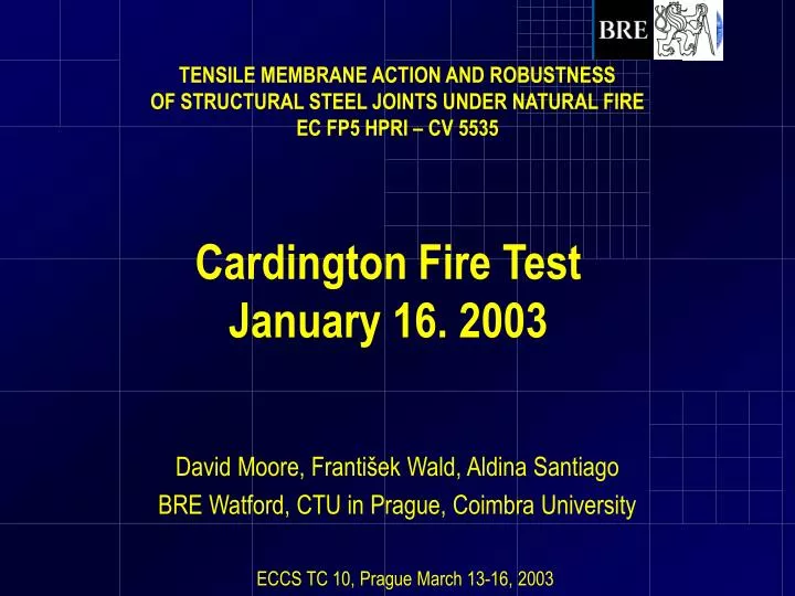 cardington fire test january 16 2003