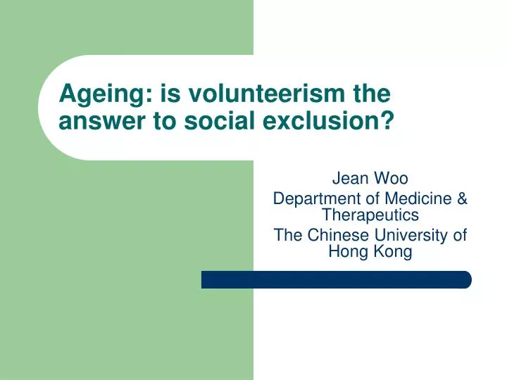 ageing is volunteerism the answer to social exclusion