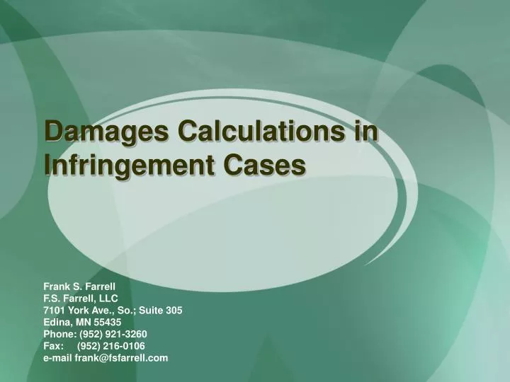 damages calculations in infringement cases
