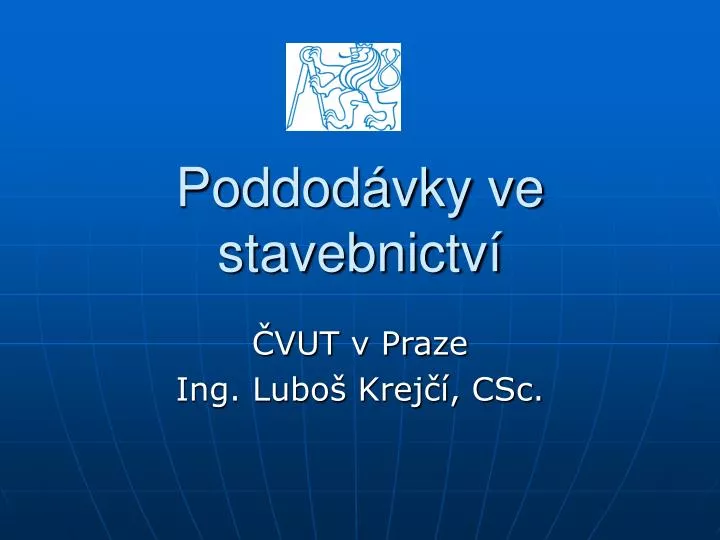 poddod vky ve stavebnictv