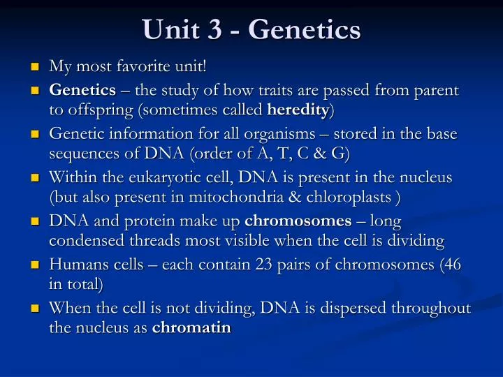 unit 3 genetics