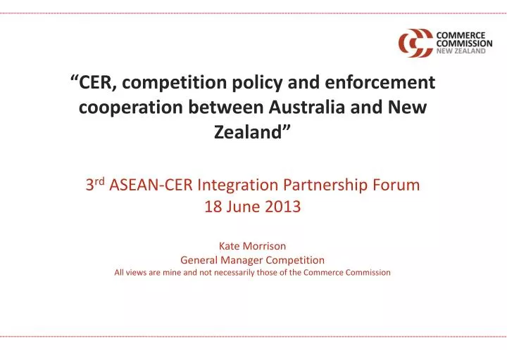 cer competition policy and enforcement cooperation between australia and new zealand