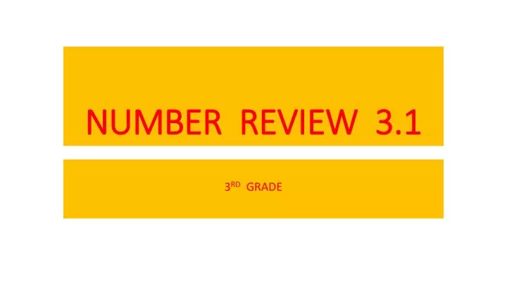number review 3 1