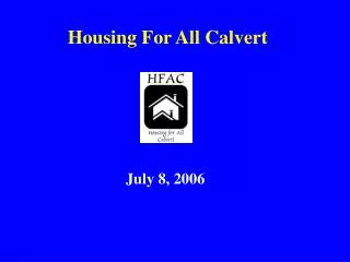 Housing For All Calvert