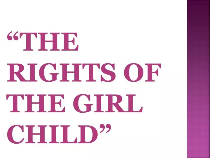the rights of the girl child