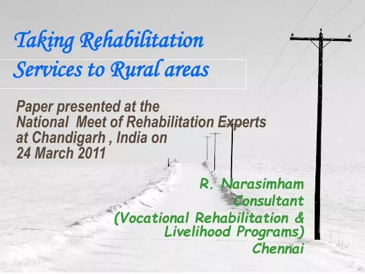 taking rehabilitation services to rural areas