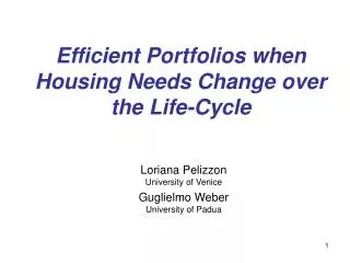 Efficient Portfolios when Housing Needs Change over the Life-Cycle