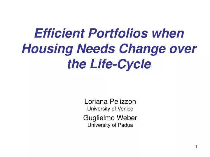 efficient portfolios when housing needs change over the life cycle