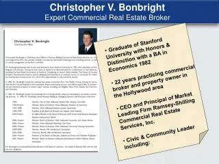 Christopher V. Bonbright Expert Commercial Real Estate Broker