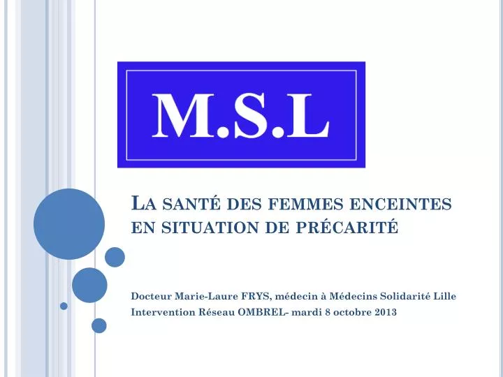 la sant des femmes enceintes en situation de pr carit