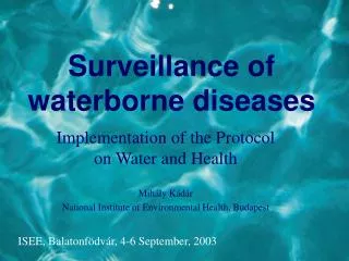 Surveillance of waterborne diseases