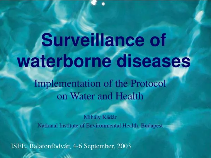 surveillance of waterborne diseases