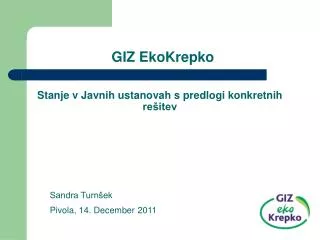 giz ekokrepko stanje v javnih ustanovah s predlogi konkretnih re itev