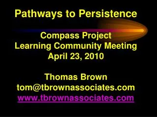 Pathways to Persistence