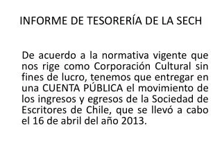 informe de tesorer a de la sech