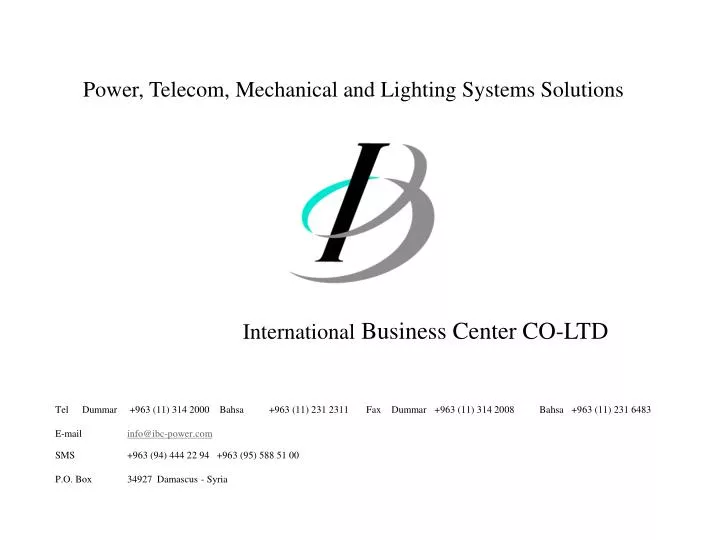 power telecom mechanical and lighting systems solutions