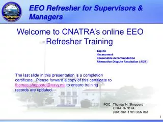 EEO Refresher for Supervisors &amp; Managers