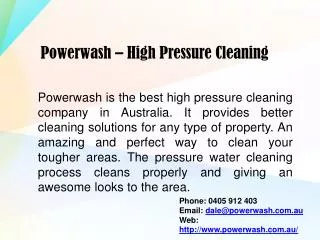Best High Pressure Water Cleaning Services