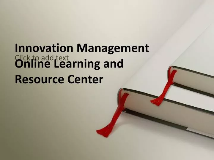 innovation management online learning and resource center