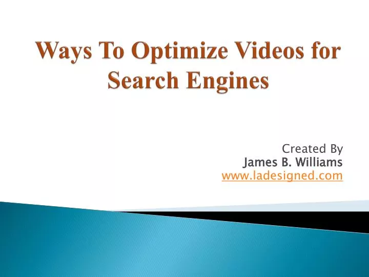 ways to o ptimize videos for search engines