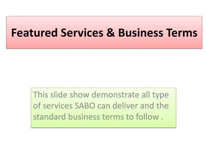 featured services business terms