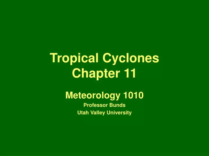 tropical cyclones chapter 11