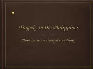 Tragedy in the Philippines