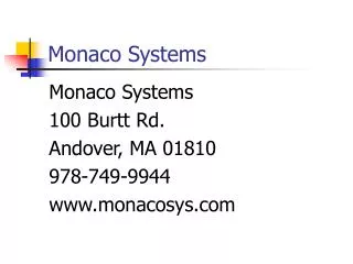 Monaco Systems