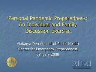 Personal Pandemic Preparedness: An Individual and Family Discussion Exercise
