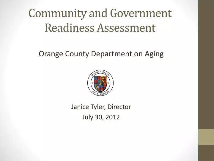 community and government readiness assessment