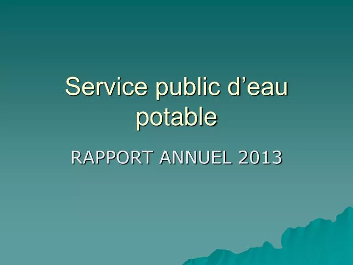 service public d eau potable