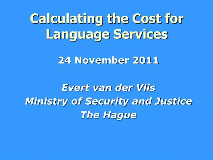 calculating the cost for language services