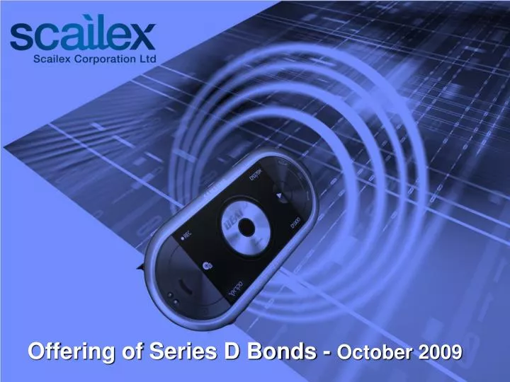 offering of series d bonds october 2009