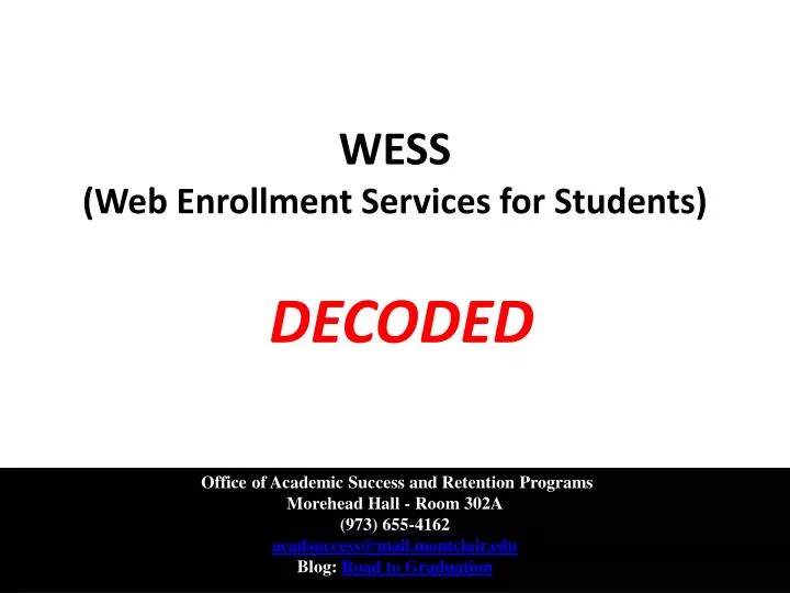wess web enrollment services for students